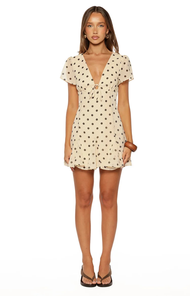 Koda Cream Polka Dot Mini Dress