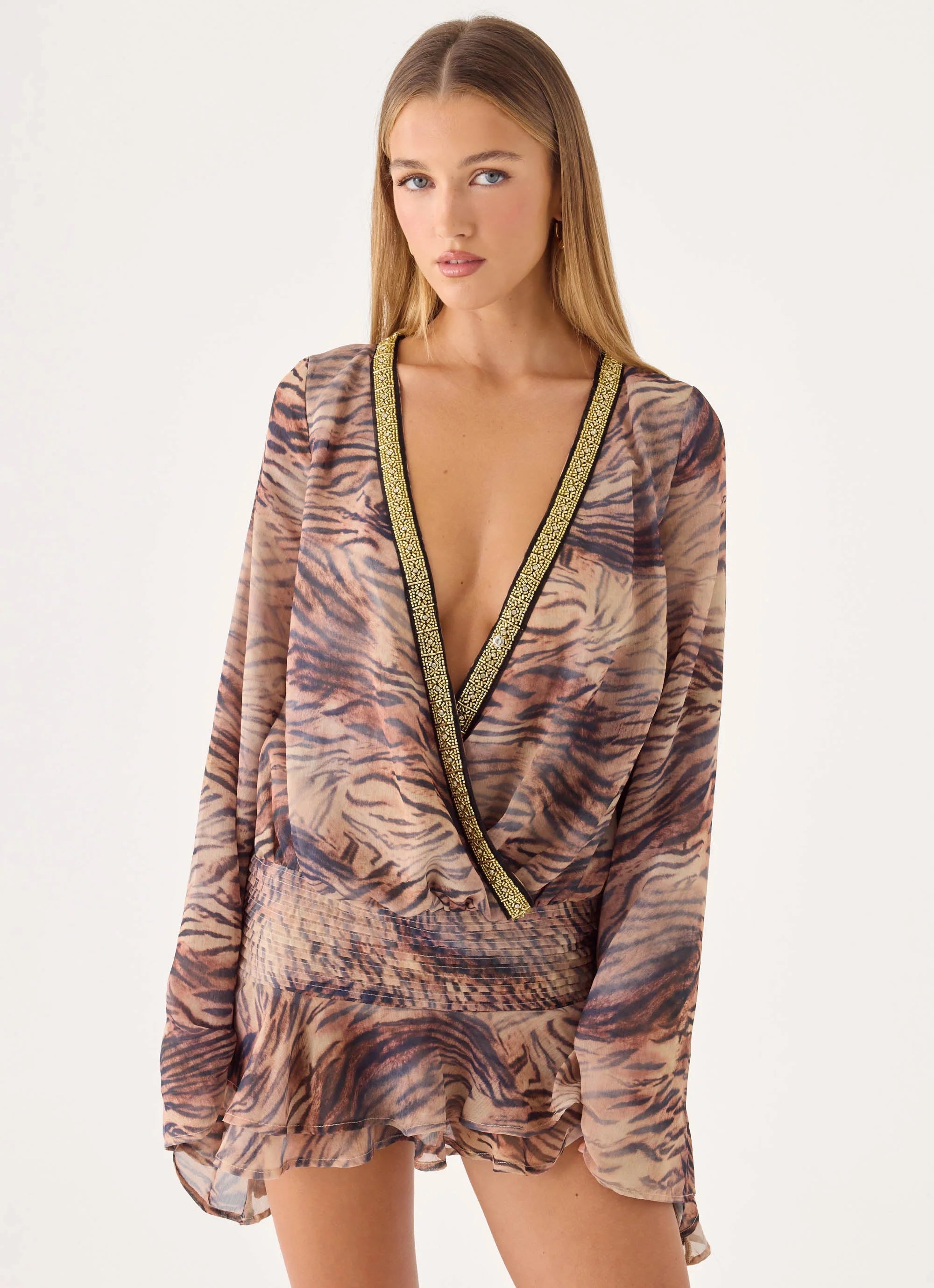 Elisana Mini Dress - Golden Tiger